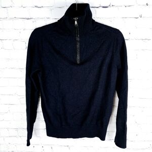 BANANA REPUBLIC | extra come merino wool blend high neck quarter zip sweater